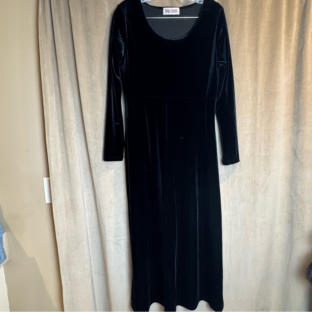 Maggy London Black Long Sleeve Dress *SeeNote* Holiday Velvet 90s Classy Vintage